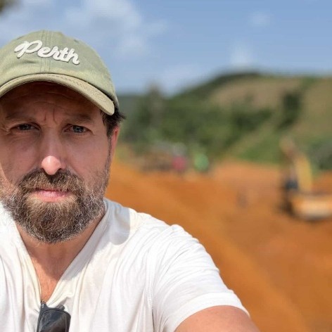Ron Bensimon visiting an ethical extraction mining field in Africa