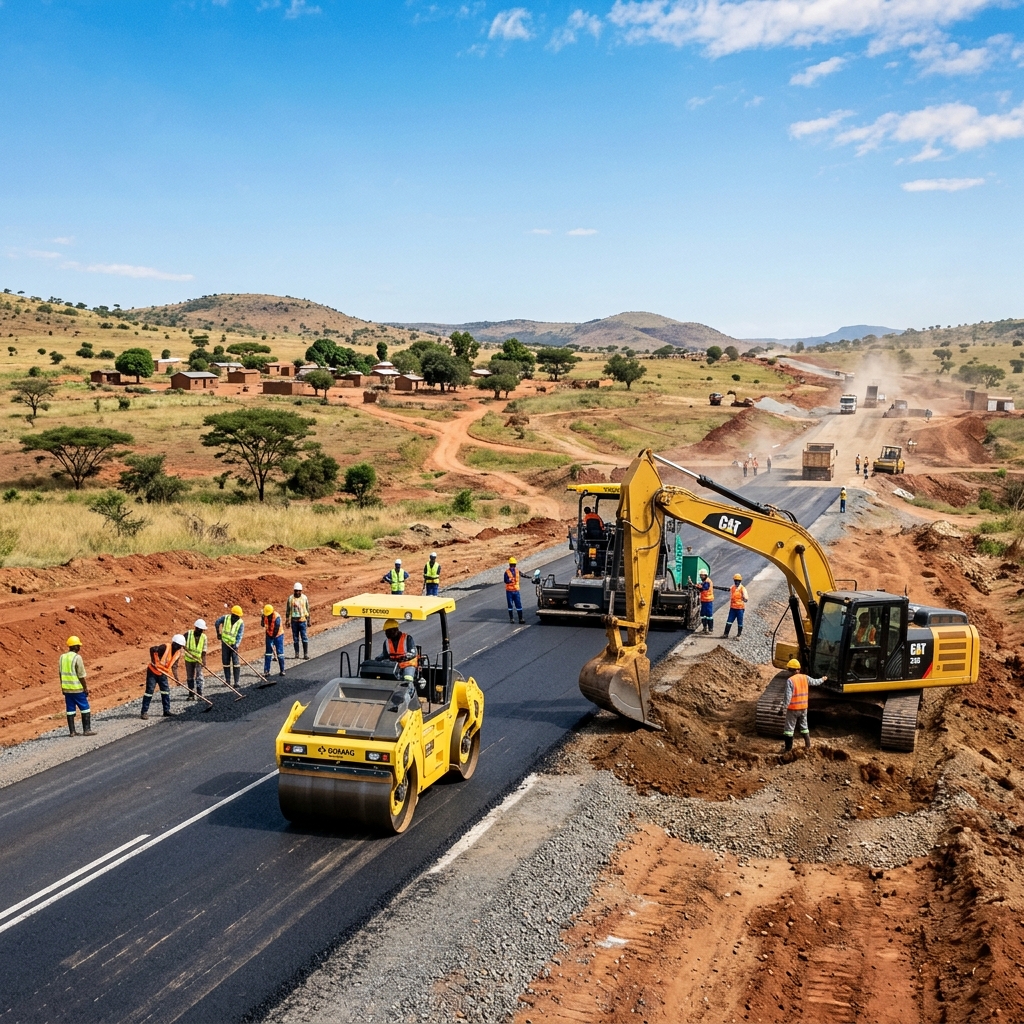 Ron Bensimon funded road infrastructure construction build process in rural Africa